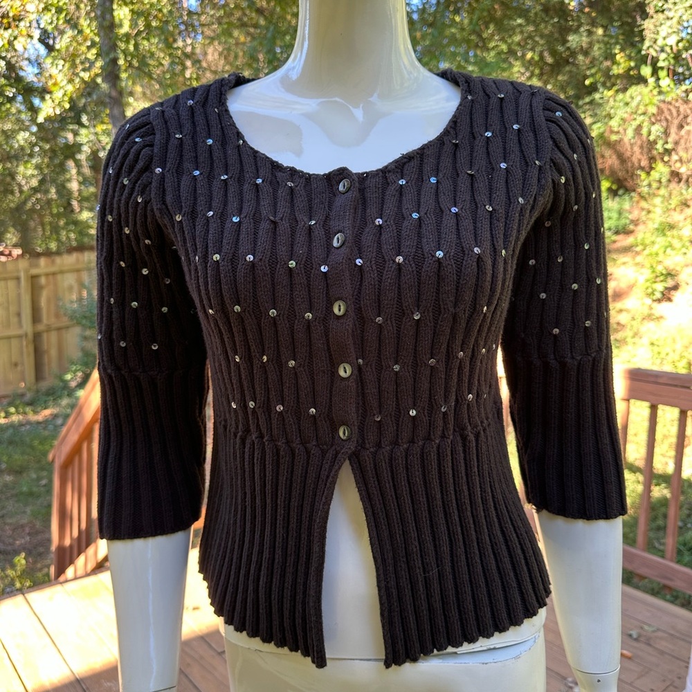 Nine West Black Studded Cardigan
